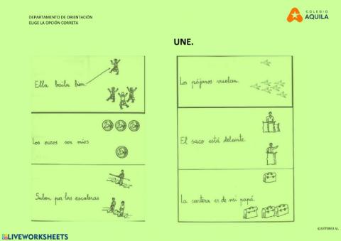 Une el texto con la imagen correcta