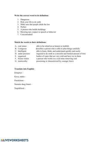 Vocabulary - Challanges