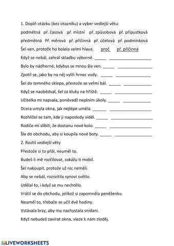 vedlejší věty 2