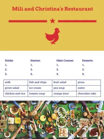 Restaurant Menu