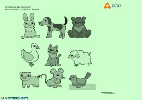 Pincha en el animal que no es d e granja