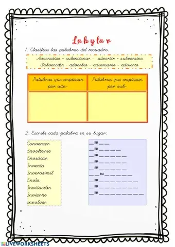 La b y la v (tercera parte)