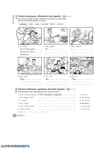 Week 4 Present Continuous Exercises 