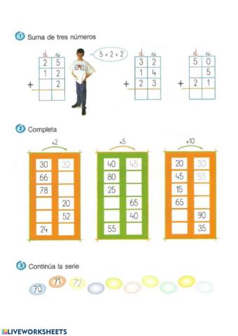 Sumas de 3 sumandos