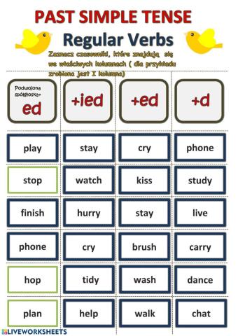 Past Simple regular Verbs