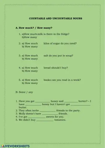 Countable and uncountable nouns