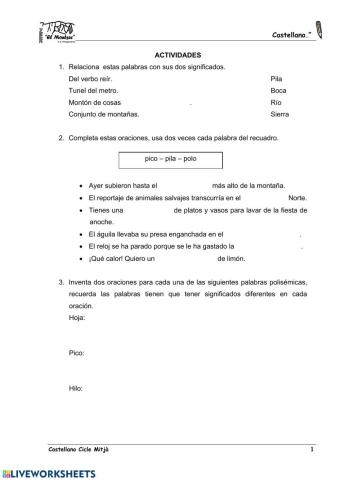 Palabras polisémicas