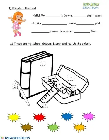 Carola and her school objects