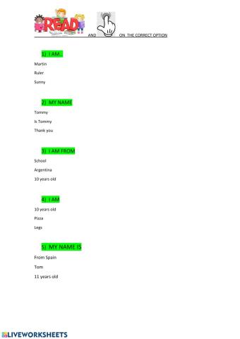 Personal information -questions
