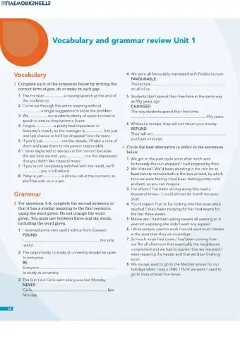 Collocations with GIVE & MAKE- Past Forms