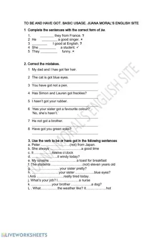 To be and have got basic usage