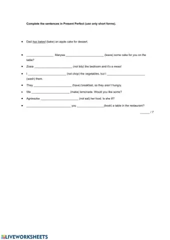 Present Perfect Simple