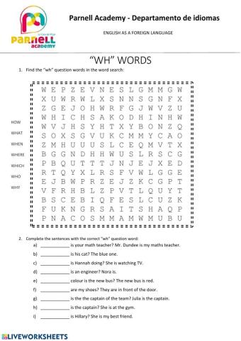 -Wh- question words