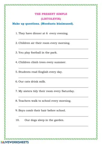 The present simple (questions)