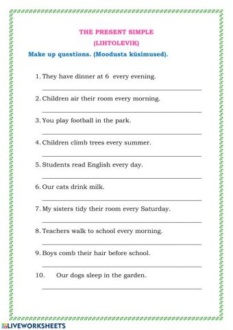 The present simple (questions)