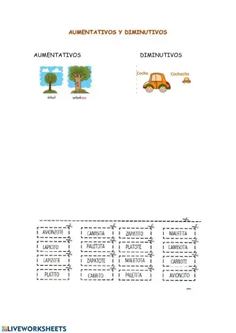 Aumentativos y diminutivos