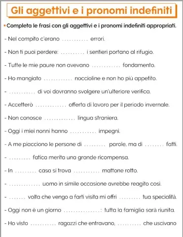 Aggettivi e pronomi indefiniti