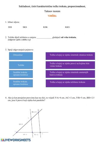Sukladnost, proporcionalnost, Talesov poucak
