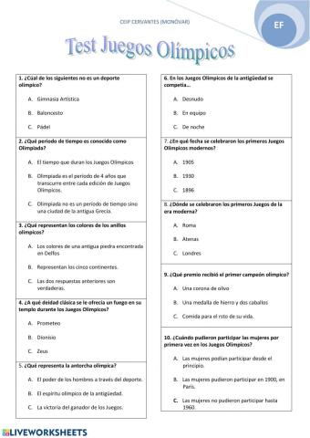 Test: Juegos Olímpicos