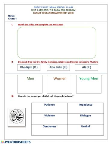 Beginning of the call to islam