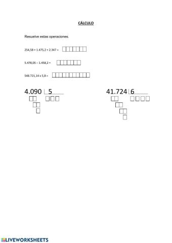 Calculo 3º primaria