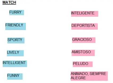 Personality adjectives
