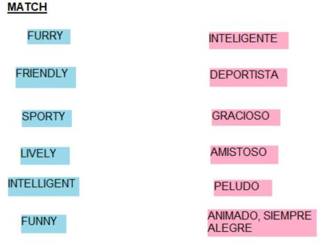 Personality adjectives