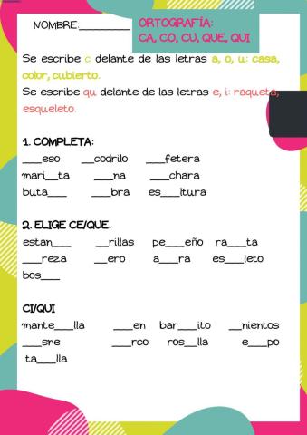 Ca, co, cu, que, qui