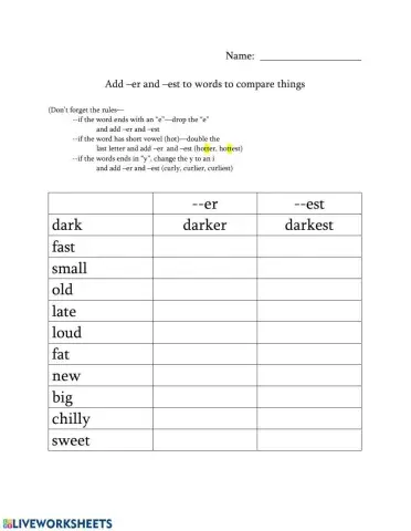 Adjectives--comparing things