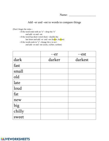 Adjectives--comparing things