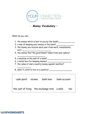 Money vocabulary