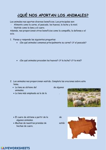 Aportaciones animales