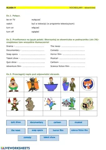 Types of films and TV programmes