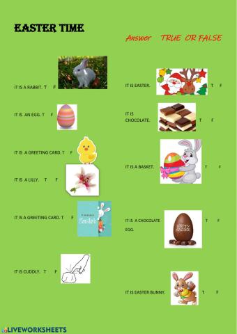 True or false -  easter time