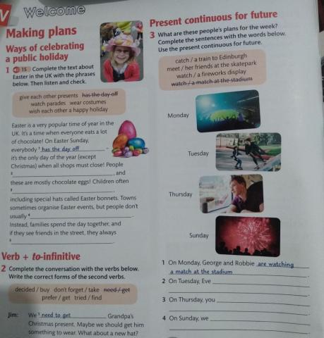 Public holiday present continuous