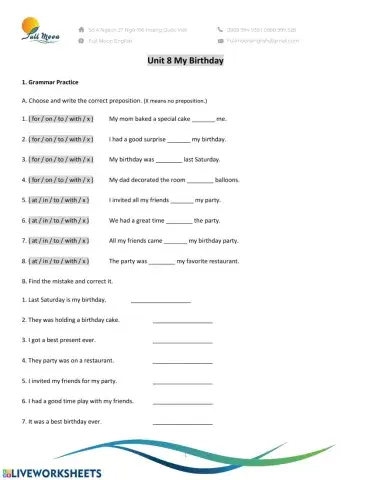 Unit 8-The best birthday ever