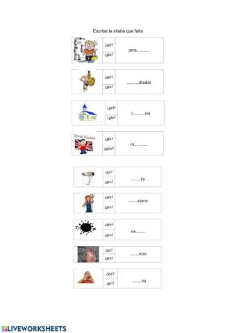 Completa con GR o GL