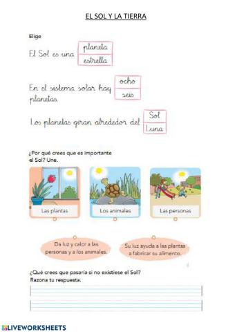 El sol y la tierra