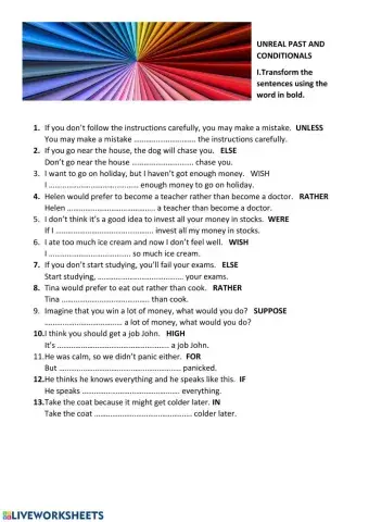 Unreal pasts and conditionals