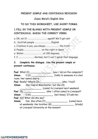 Present simple vs present continuous