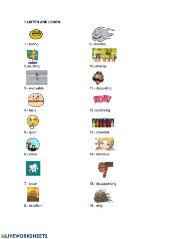 Adjectives of Opinion I