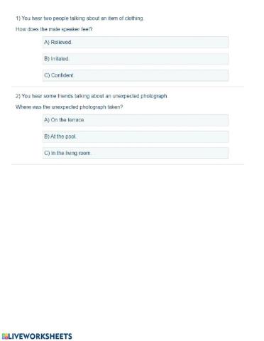 PET Listening Part 2