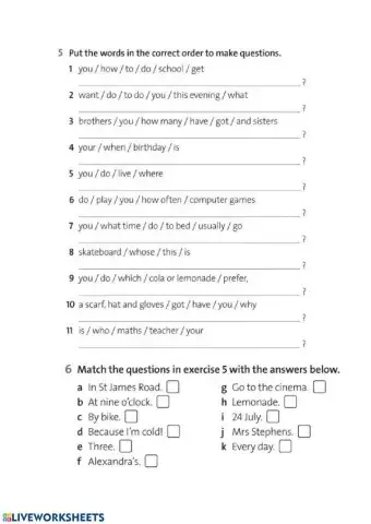 Questions in the present simple