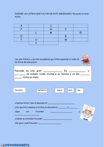 Abecedario y lectura