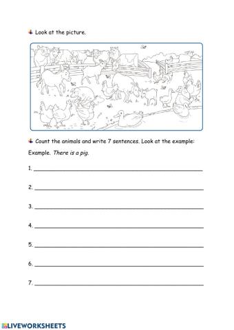 Writing farm animals