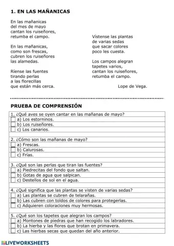 Fichas de Comprensión Lectora 2º-3º Primaria