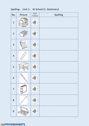 Spelling (stationary)