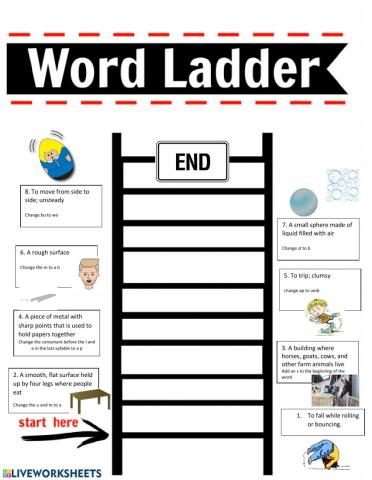 Consonant -le Word Ladder