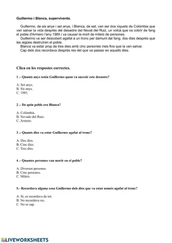 C.L. Guillermo i Blanca, supervivents