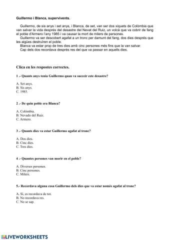 C.L. Guillermo i Blanca, supervivents